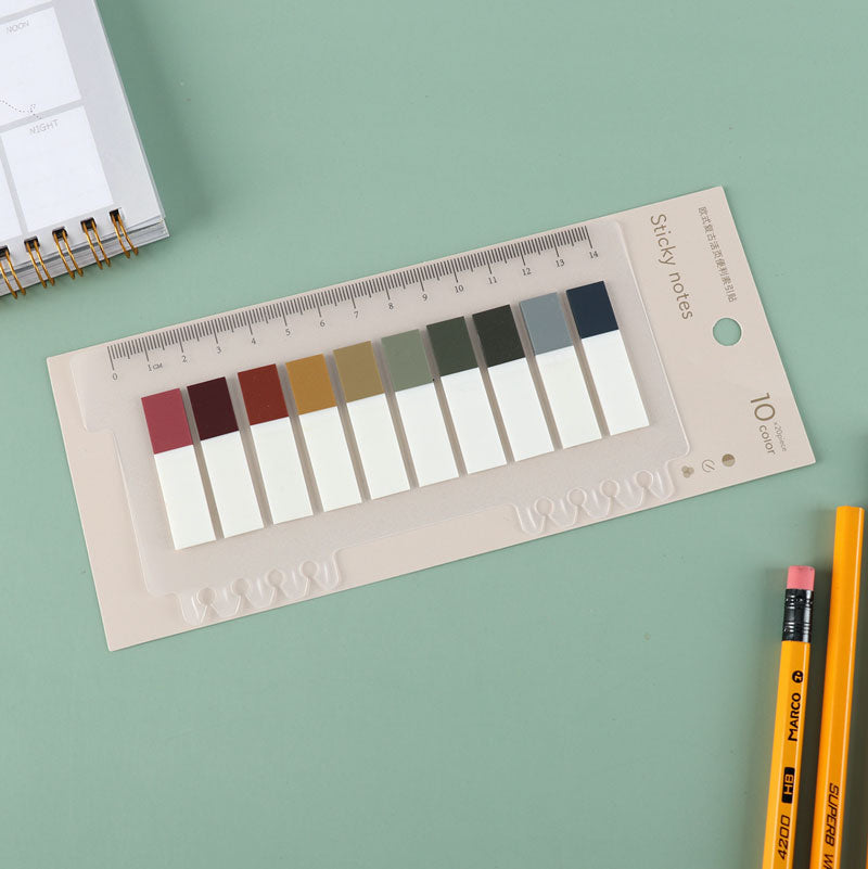 10-Color Sticky Notes with Ruler
