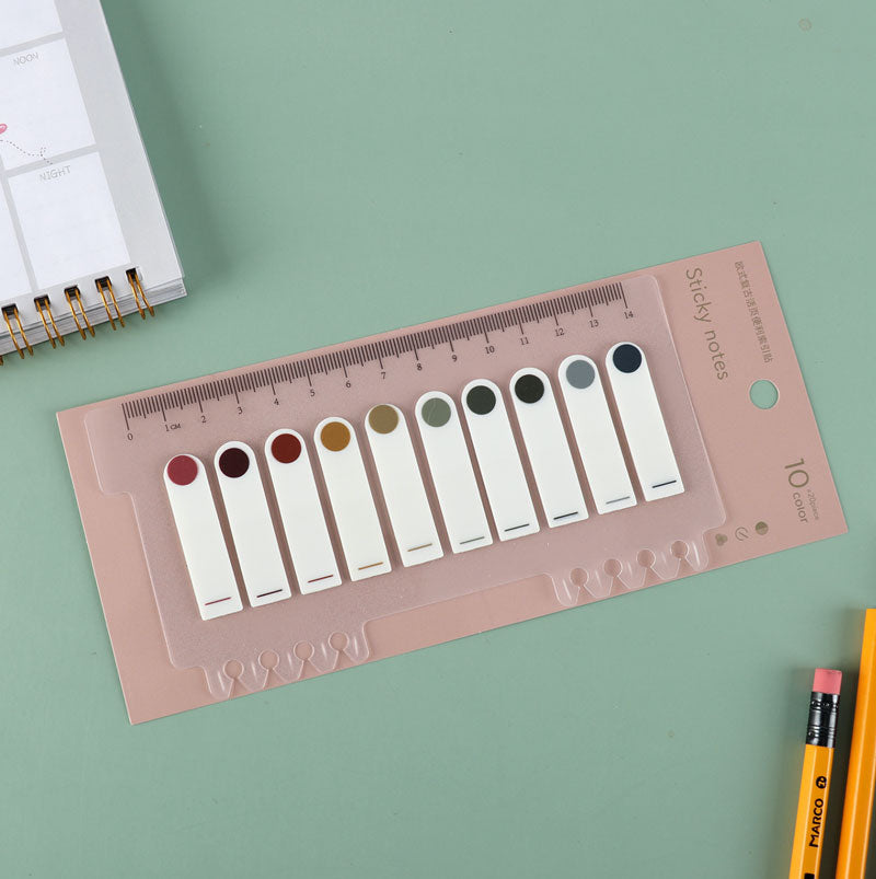 10-Color Sticky Notes with Ruler