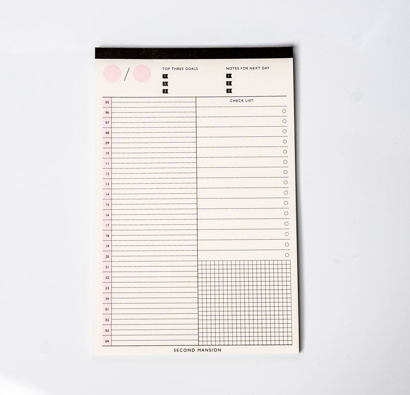 Daily Scheduler Pad – A5 by Second Mansion