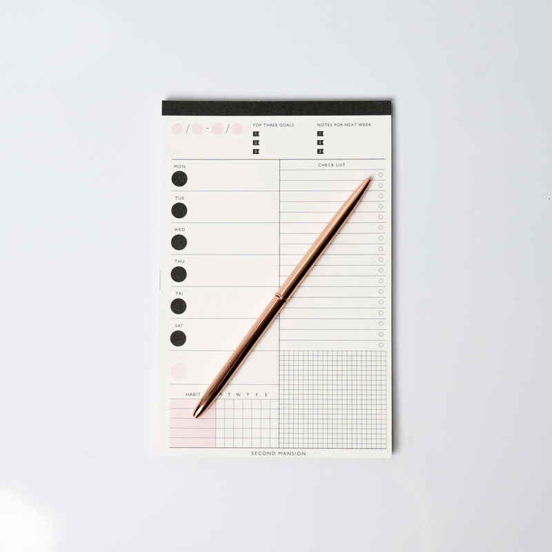 Minimalist Weekly Planner Pad – A5 by Second Mansion