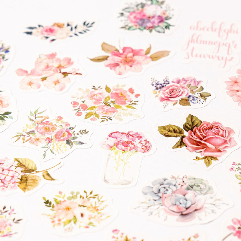Floral Watercolor Sticker Pack – 50pcs