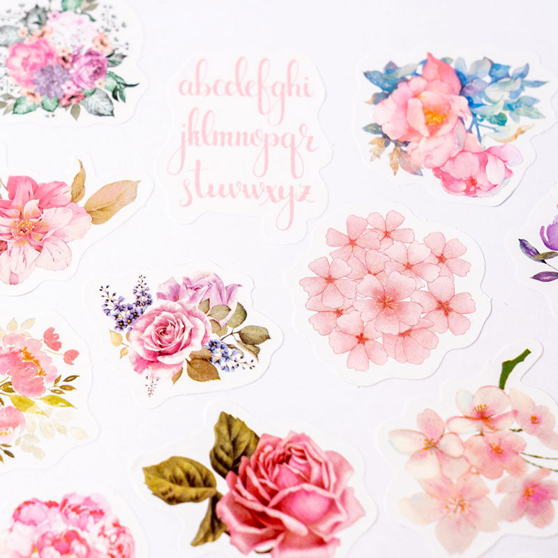 Floral Watercolor Sticker Pack – 50pcs