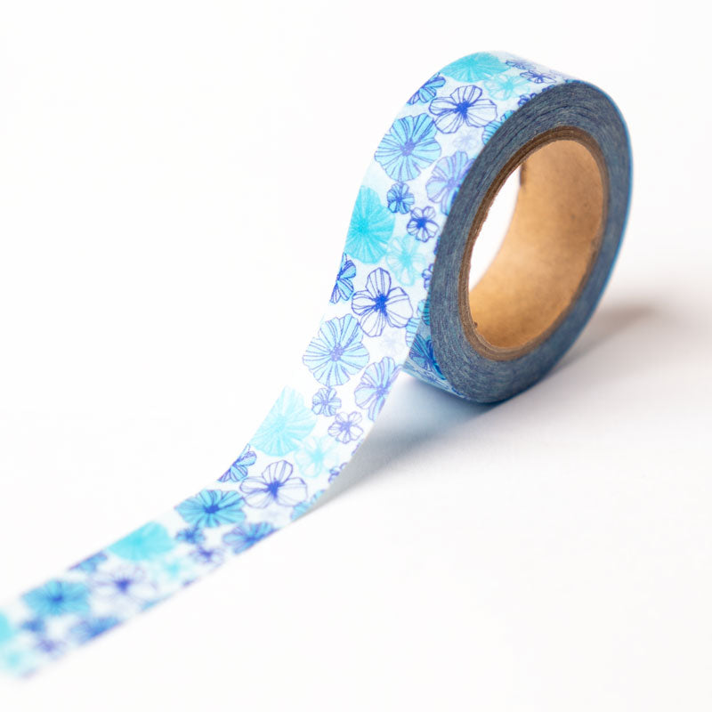 Blue Floral Washi Tape