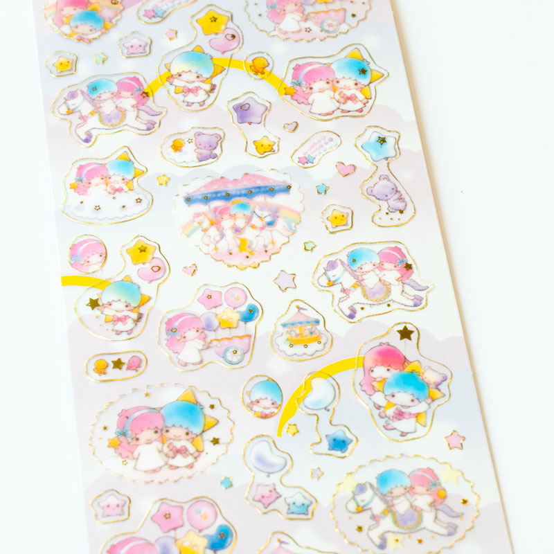 Little Twin Stars Shaker Puffy Sticker Sheet – Pastel Candy Dream
