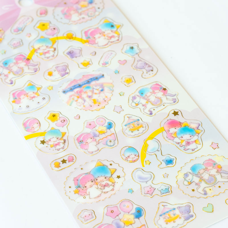 Little Twin Stars Shaker Puffy Sticker Sheet – Pastel Candy Dream
