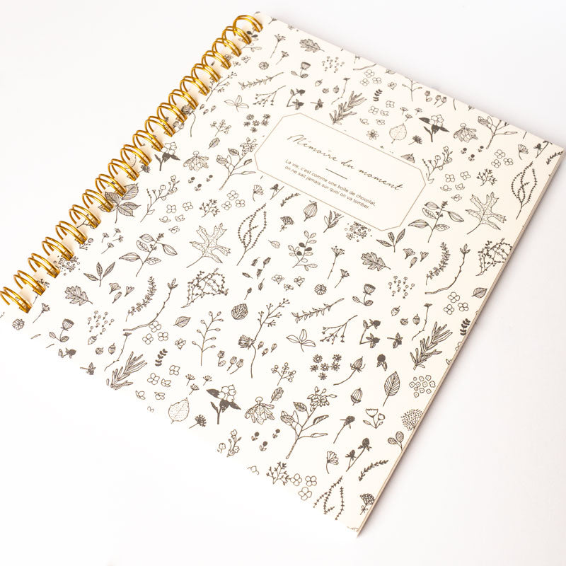 Cream Floral Spiral Notebook – Mémoire du moment