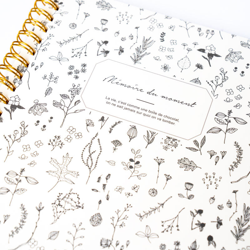 Cream Floral Spiral Notebook – Mémoire du moment