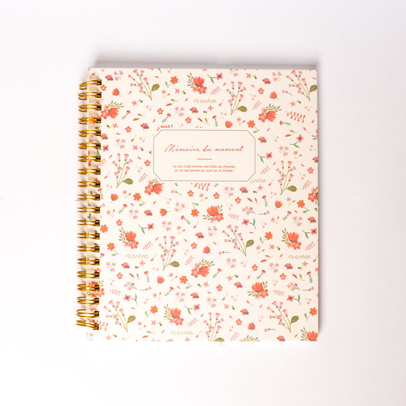 Pink Floral Spiral Notebook – Mémoire du moment