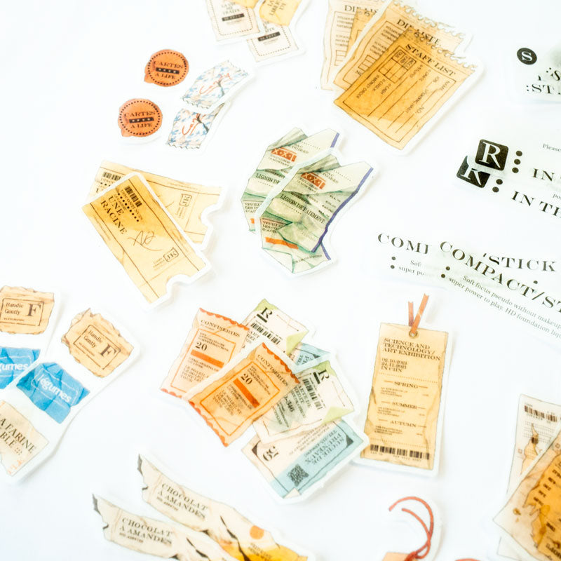 Vintage Label & Tag Sticker Set – Ephemera Style (40+ Pieces)