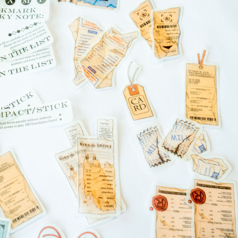 Vintage Label & Tag Sticker Set – Ephemera Style (40+ Pieces)
