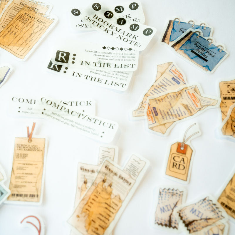 Vintage Label & Tag Sticker Set – Ephemera Style (40+ Pieces)