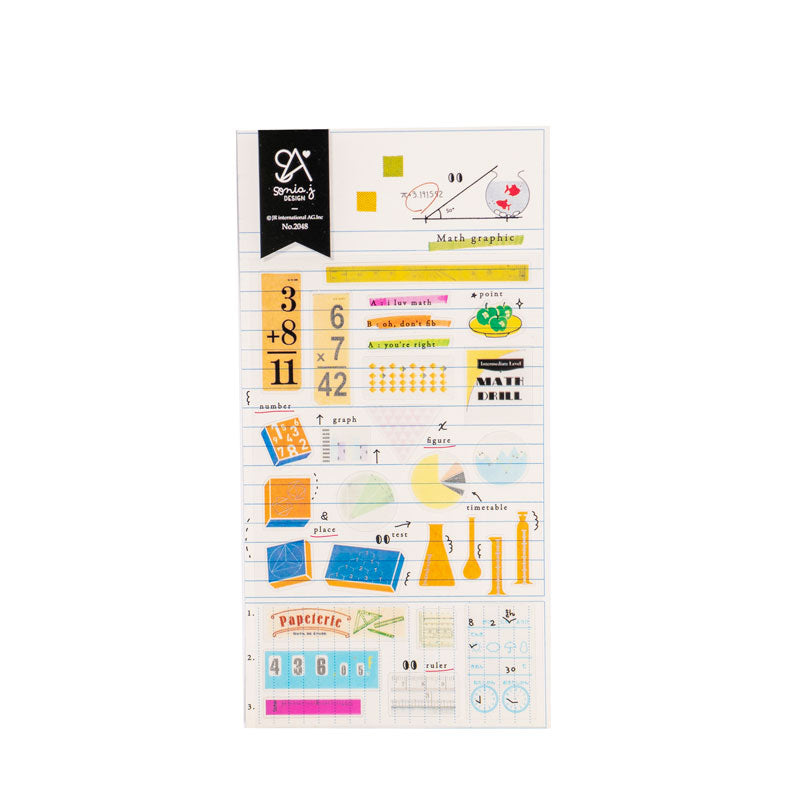 Math & Graphs Study Stickers – Themed Decorative Stickers