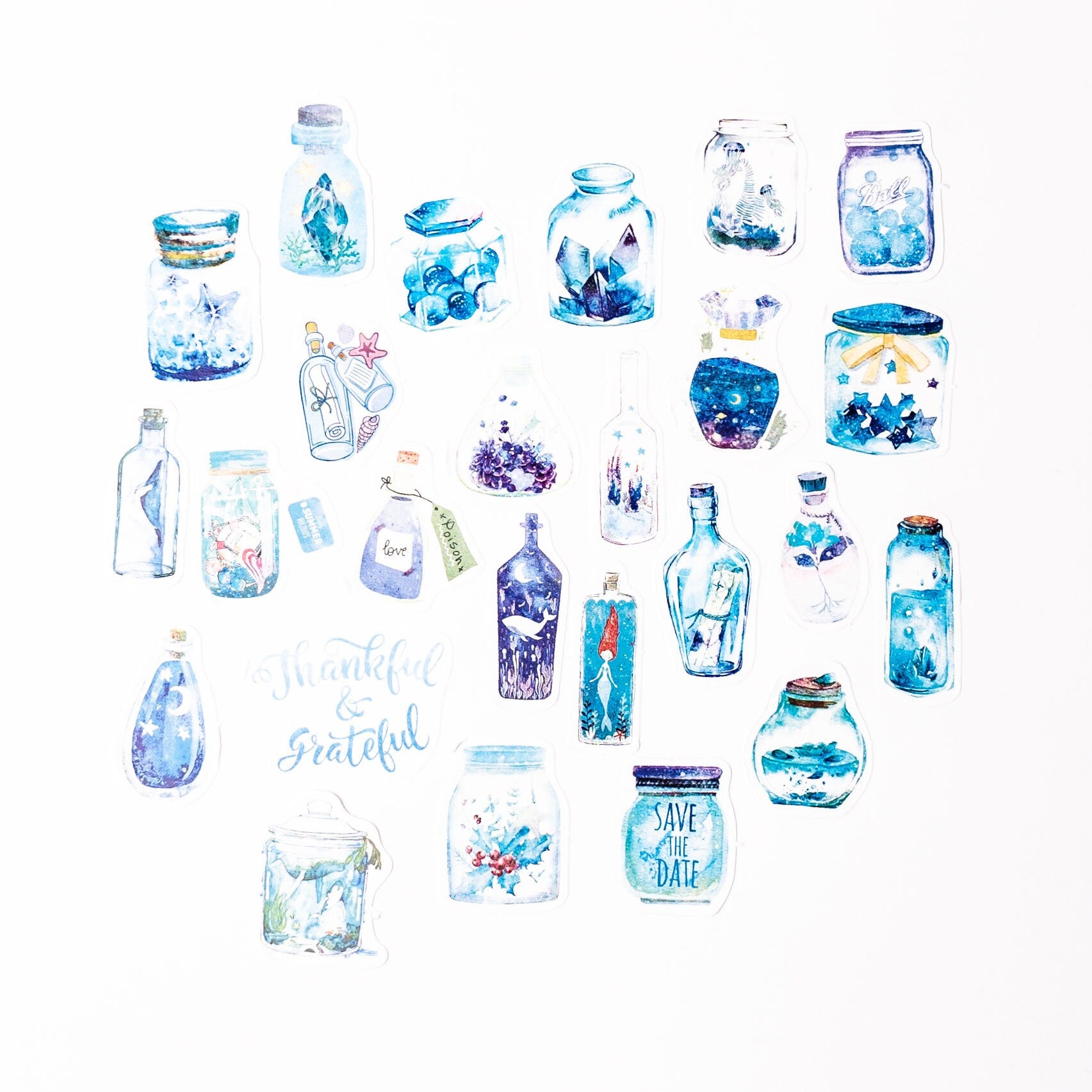 Mystical Blue Bottle Stickers