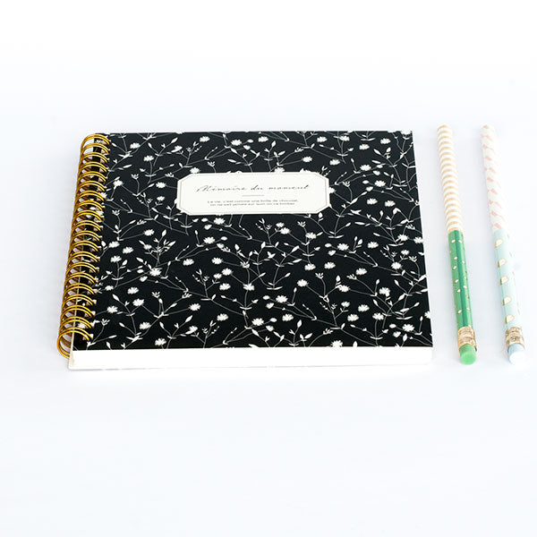 Floral Spiral Notebook – “Mémoire du moment” | 60 Pages | 151mm x 180mm