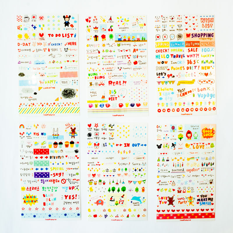 Random Doodle Sticker Set – Kawaii & Fun Vibes (6 Sheets, A6)