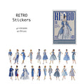 Retro Blue Fashion Stickers 