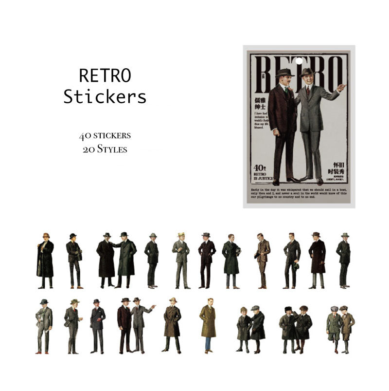 Retro Gentleman Fashion Stickers