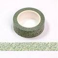 Botanical Greenery Washi Tape – Elegant Leaf Pattern