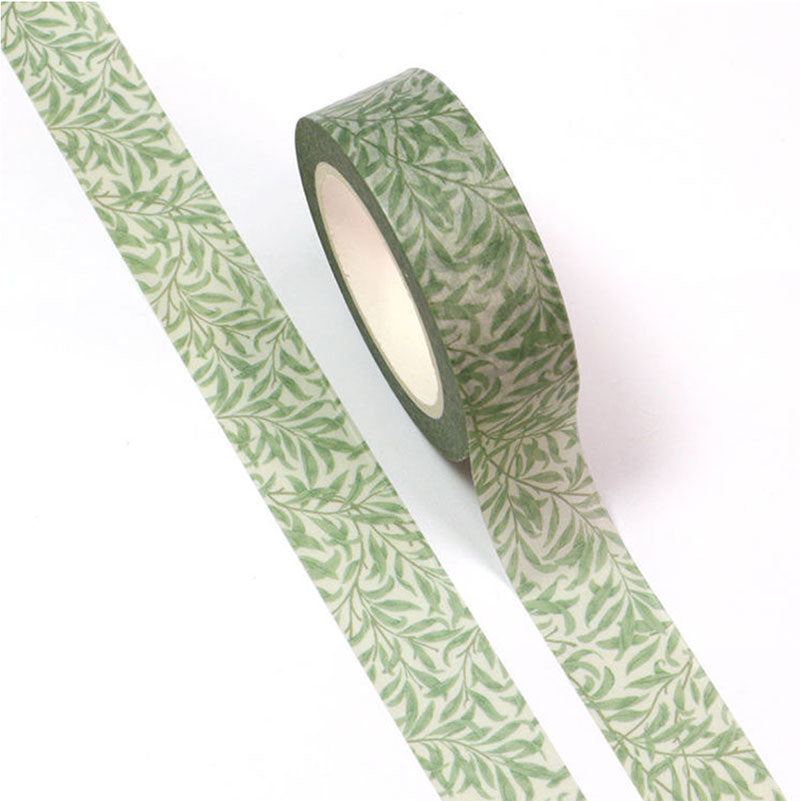 Botanical Greenery Washi Tape – Elegant Leaf Pattern