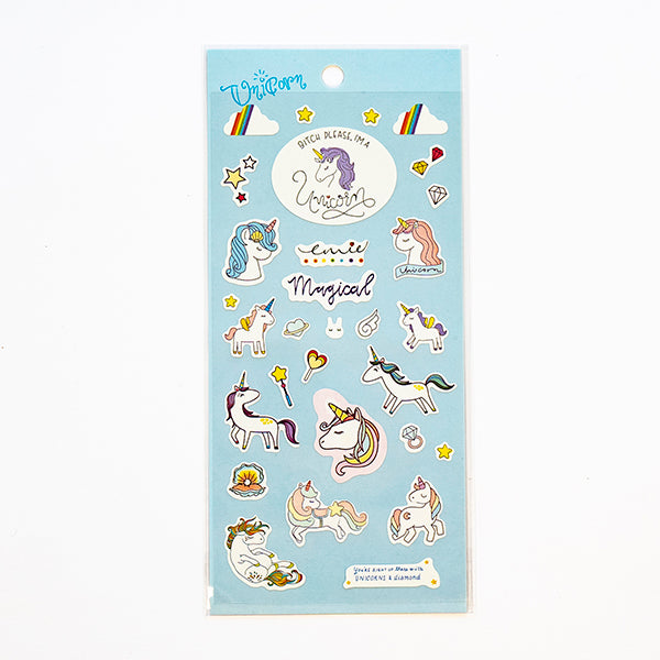 Magical Unicorn Stickers – Whimsical & Cute Decorative Sticker Sheet 