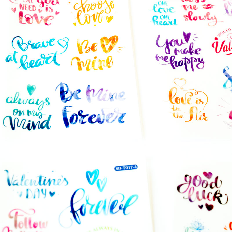 Writing Sticker Set – Colorful Quotes & Hand Lettering