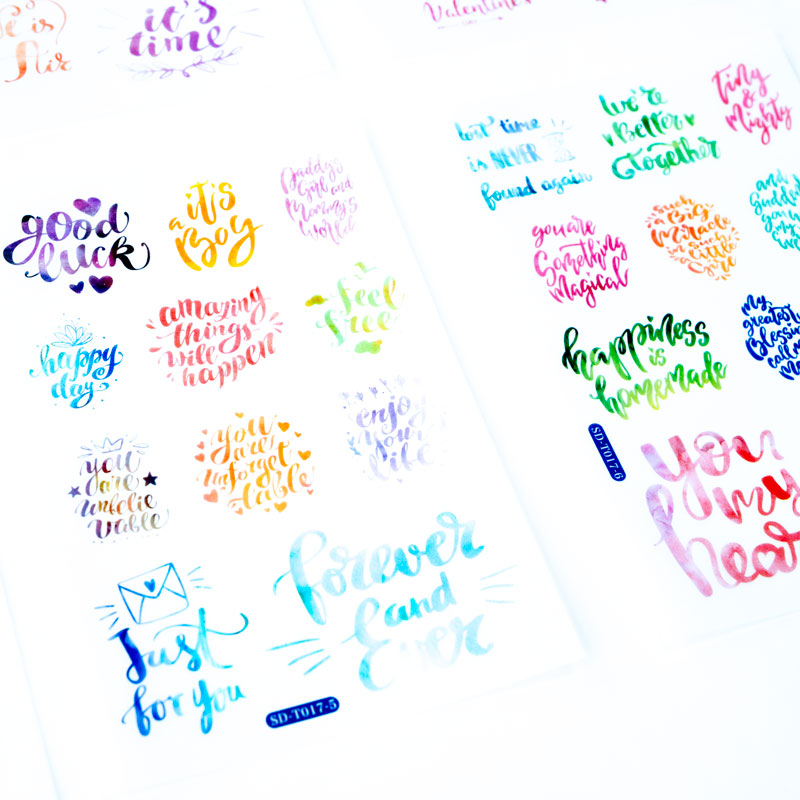 Writing Sticker Set – Colorful Quotes & Hand Lettering