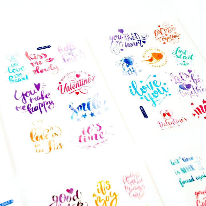 Writing Sticker Set – Colorful Quotes & Hand Lettering