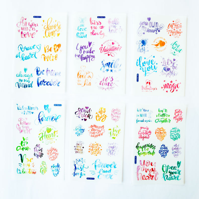 Writing Sticker Set – Colorful Quotes & Hand Lettering