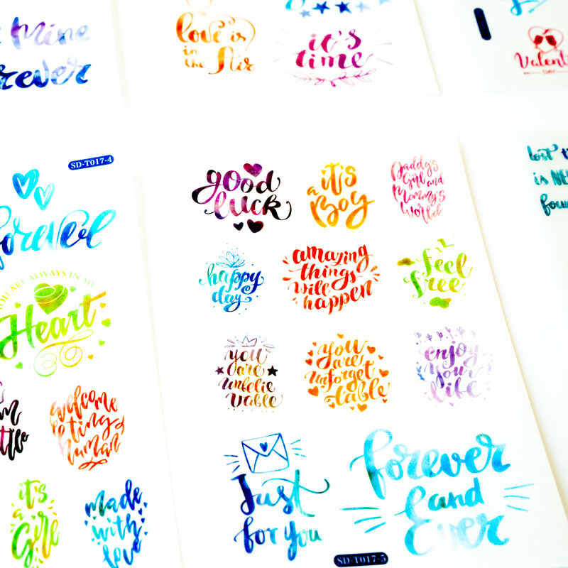 Writing Sticker Set – Colorful Quotes & Hand Lettering