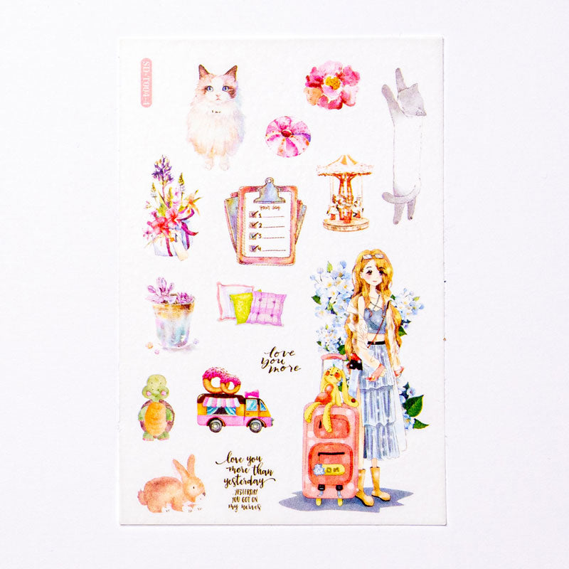 Watercolor Aesthetic Sticker Set – Artistic & Whimsical Designs