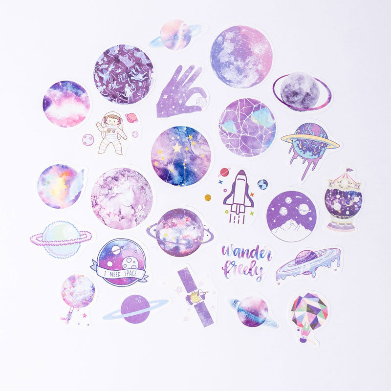 Galaxy Sticker Set – 50-Piece Cosmic Aesthetic Stickers