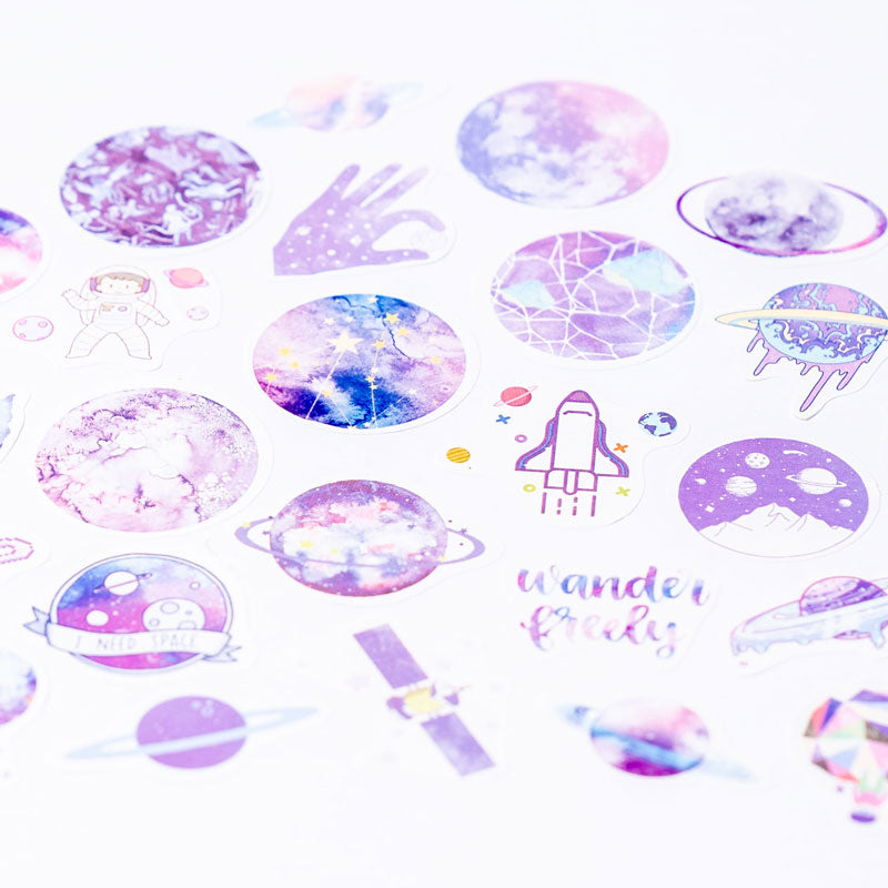 Galaxy Sticker Set – 50-Piece Cosmic Aesthetic Stickers