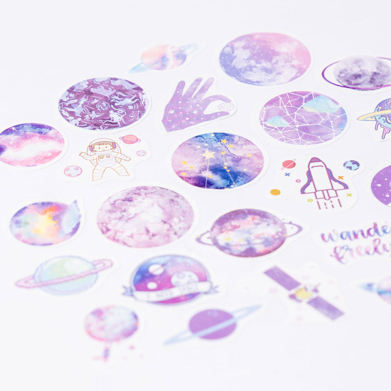 Galaxy Sticker Set – 50-Piece Cosmic Aesthetic Stickers