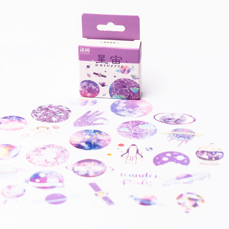 Galaxy Sticker Set – 50-Piece Cosmic Aesthetic Stickers