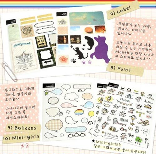 14 Sheet Deco Sticker Set
