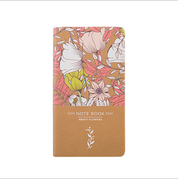 Floral Notebook – Light Brown Faux Leather Cover