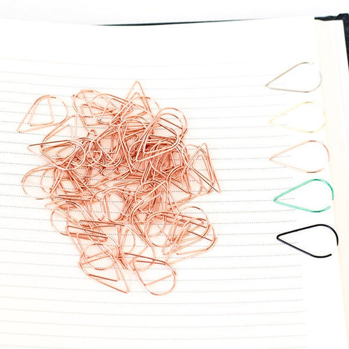 10 Rose Gold Teardrop Paper Clips – Elegant & Stylish
