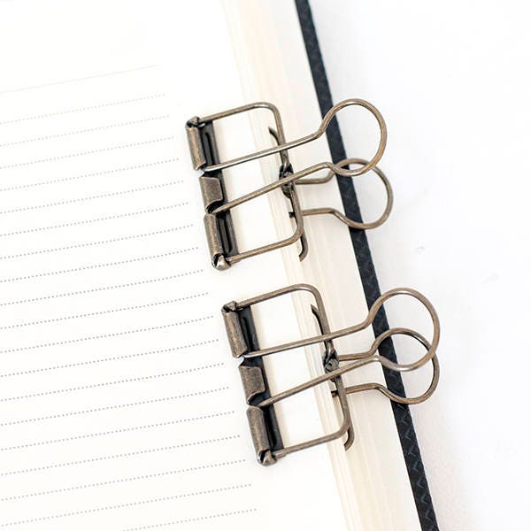 2 Bronze Skeleton Binder Clips