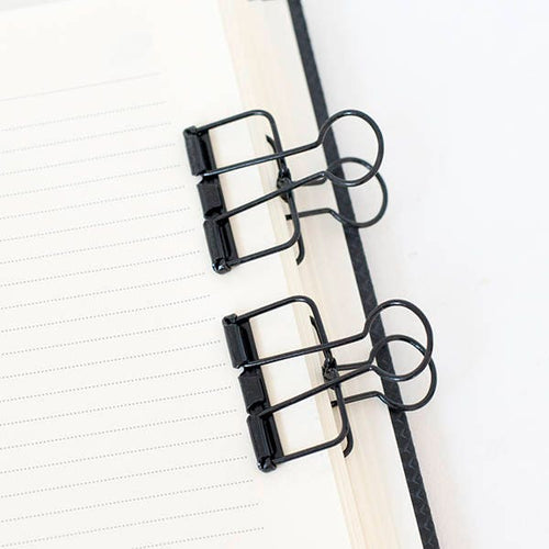 2 Black Skeleton Binder Clips