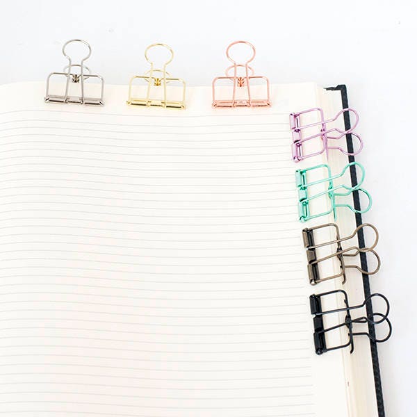 2 Bronze Skeleton Binder Clips