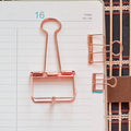 2 Rose Gold Skeleton Binder Clips