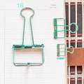2 Metellic green Skeleton Binder Clips