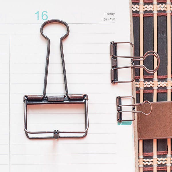 2 Brown Skeleton Binder Clips