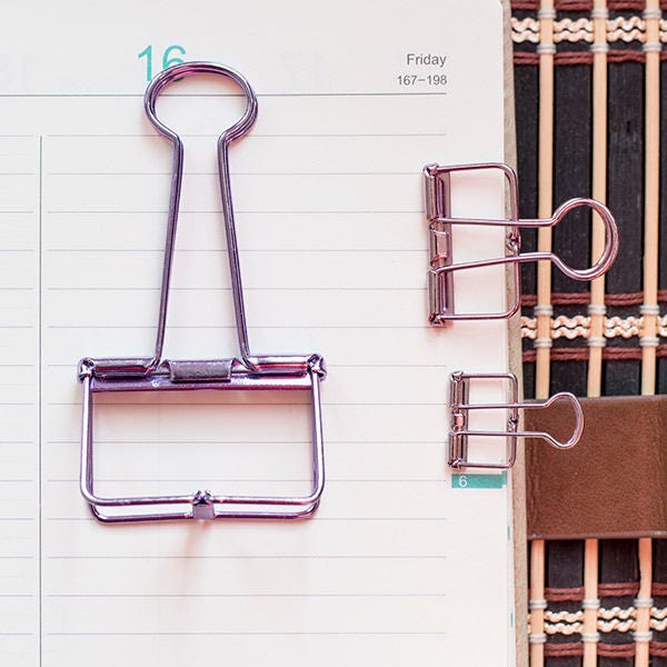 2 Purple Skeleton Binder Clips