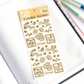 Thank You My Heart – Gold Foil Sticker Sheet with Roses, Hearts & Birds