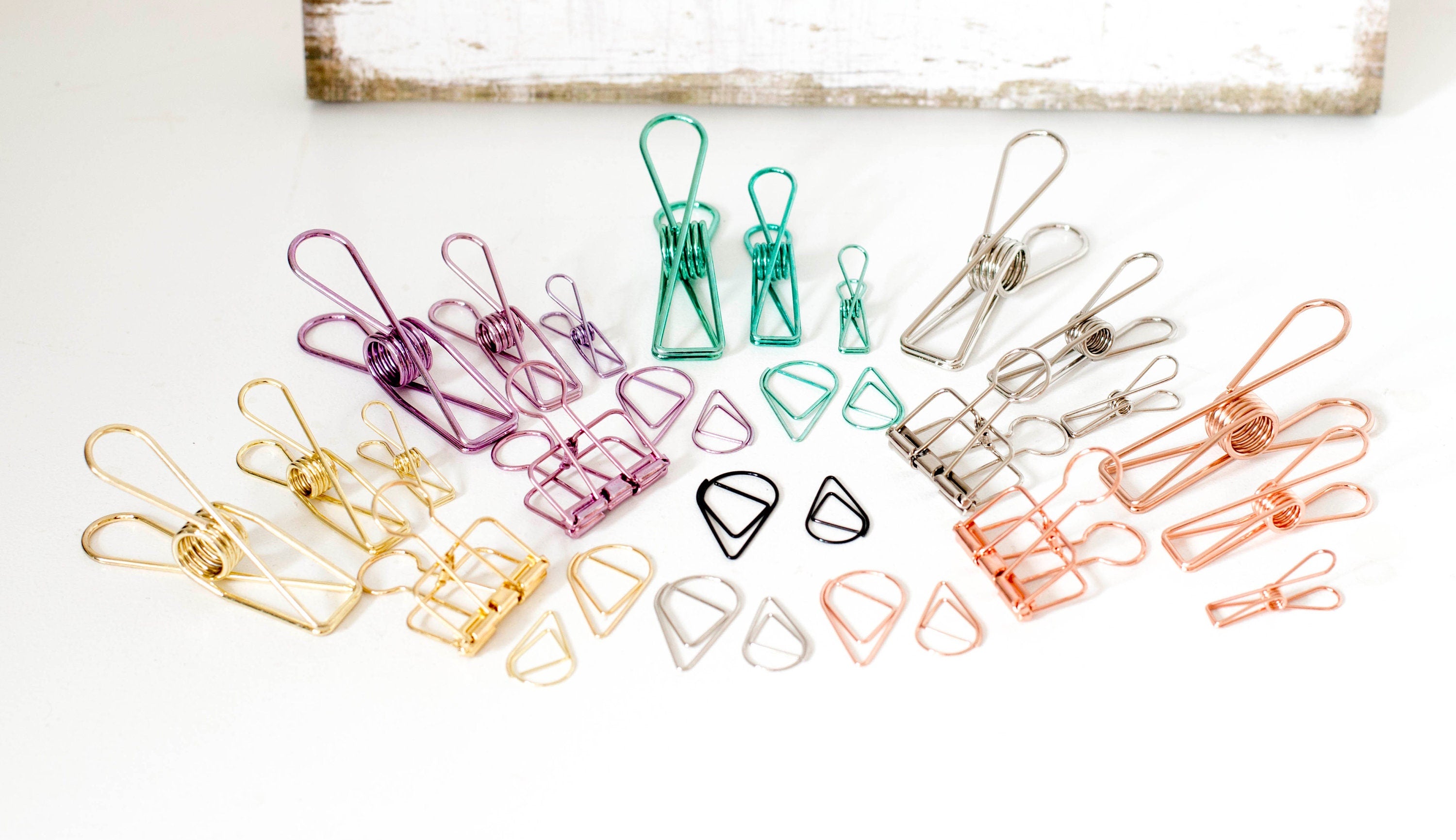 2 Black Skeleton Binder Clips
