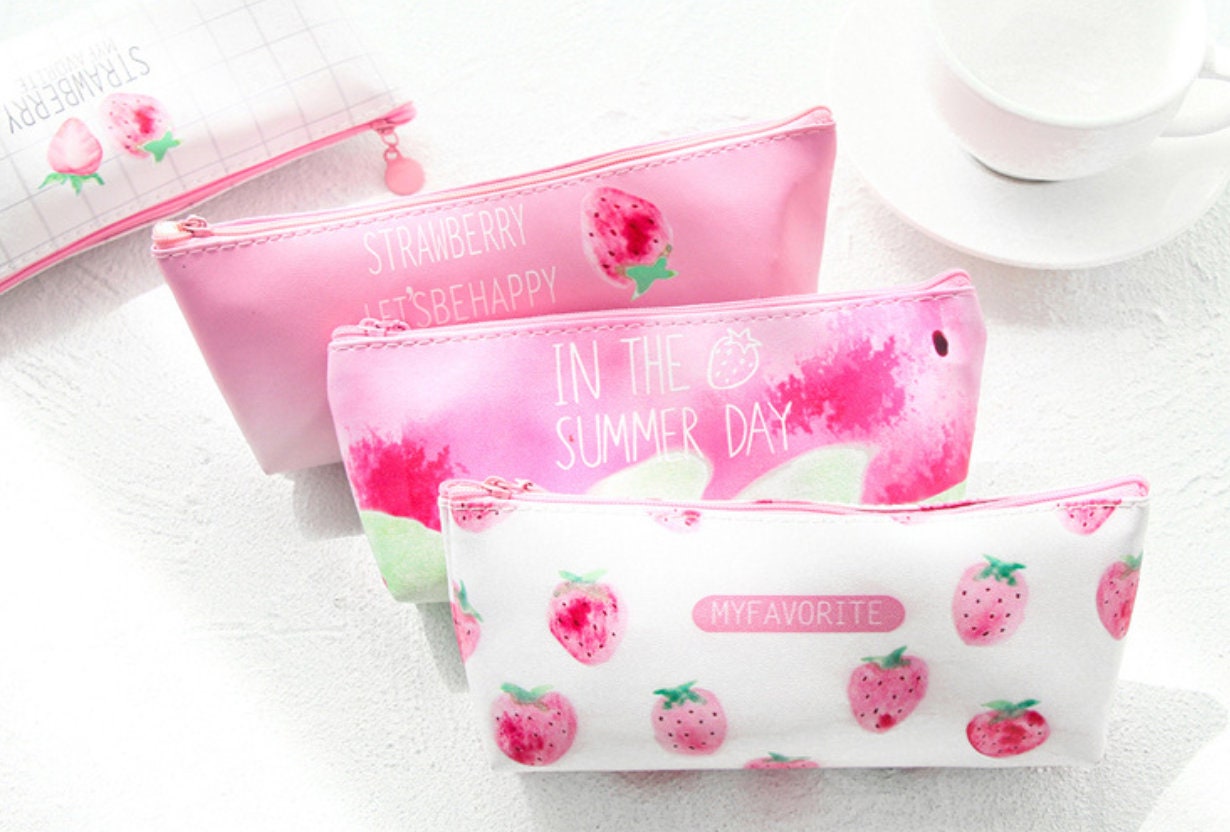 Strawberry Vibes Pencil Case – 3 Adorable Styles