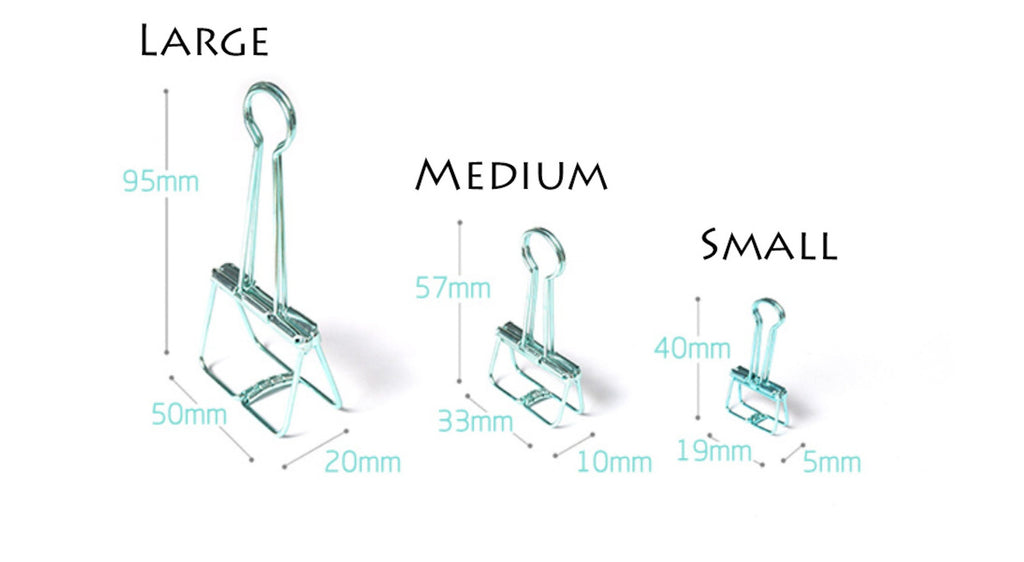 2 Metellic green Skeleton Binder Clips