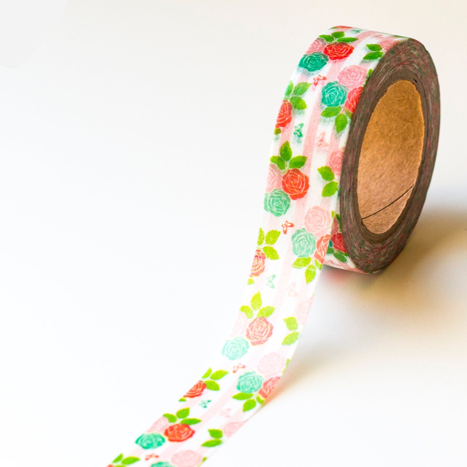 Roses Floral Washi Tape – Elegant & Versatile for Crafts & Journals