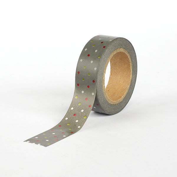 Grey with Dots Washi Tape – Elegant & Versatile